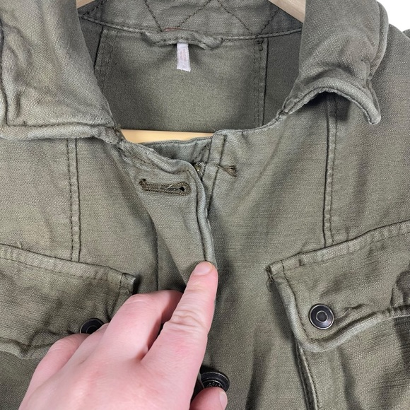 Free People Not Your Brother’s Surplus Cargo Jacket in Olive Green Size S - Picture 10 of 15